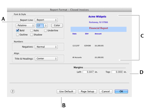 Change the report format